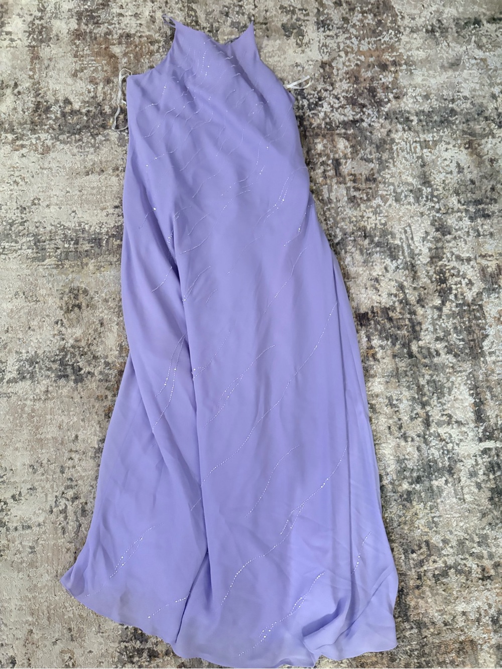 Lavender A-Line Skirt with Subtle Crystal Accents